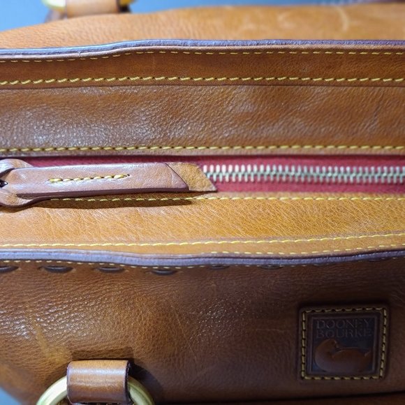 DOONEY & BOURKE Florentine Genuine Italian Leather Zippered Pocket Satchel Lined - Picture 8 of 8